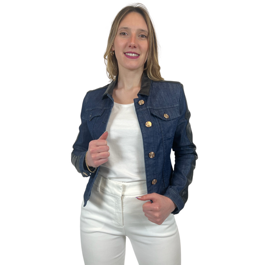 TRUSSARDI JEANS Giacca di jeans e pelle