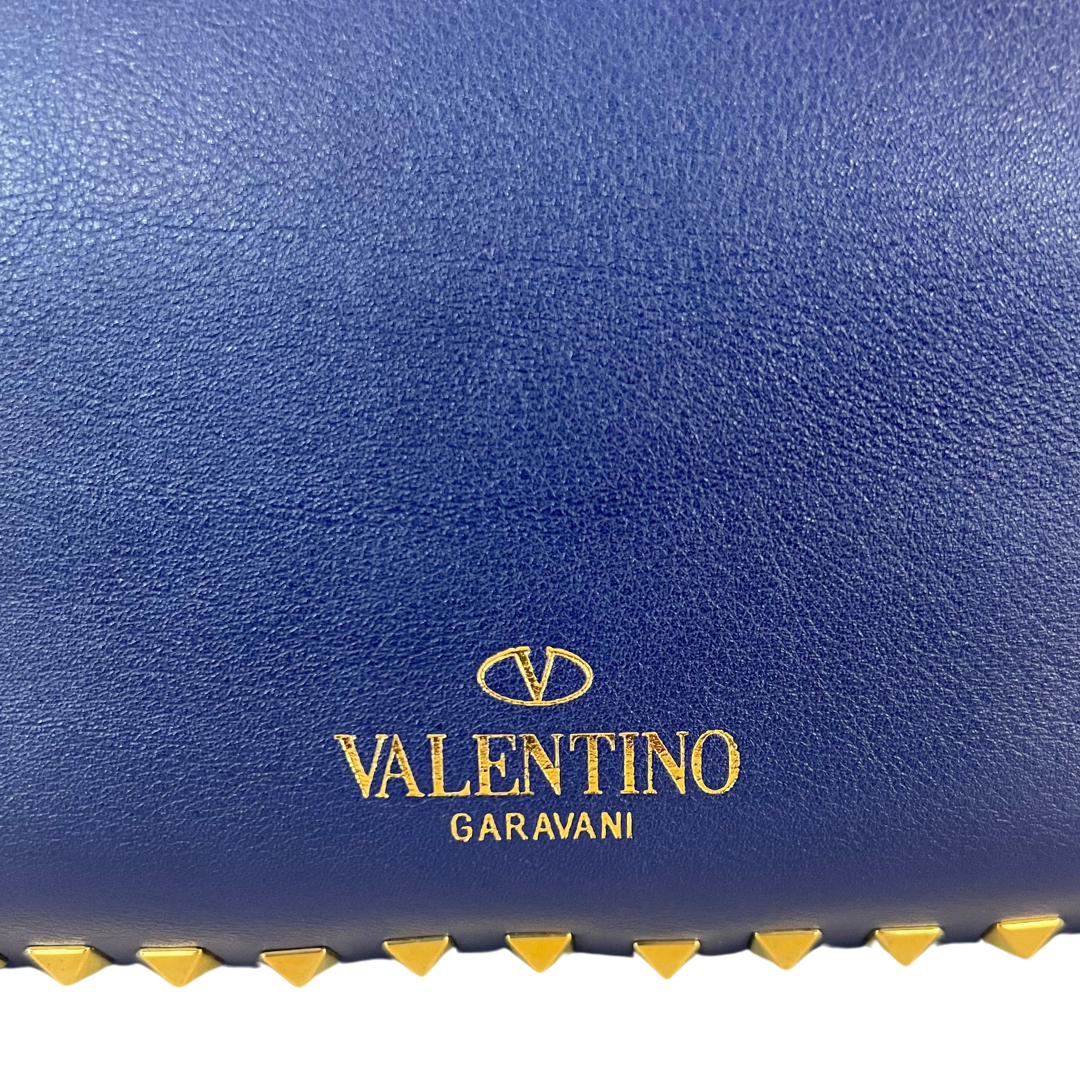 VALENTINO Borsa shopping Rock Stud bluette