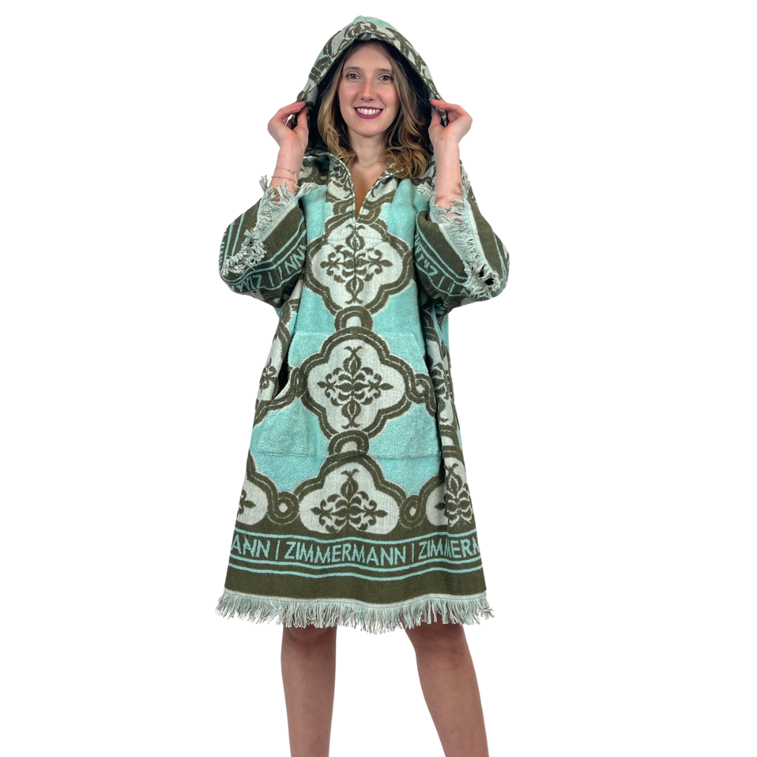 ZIMMERMANN Poncho in spugna verde acqua