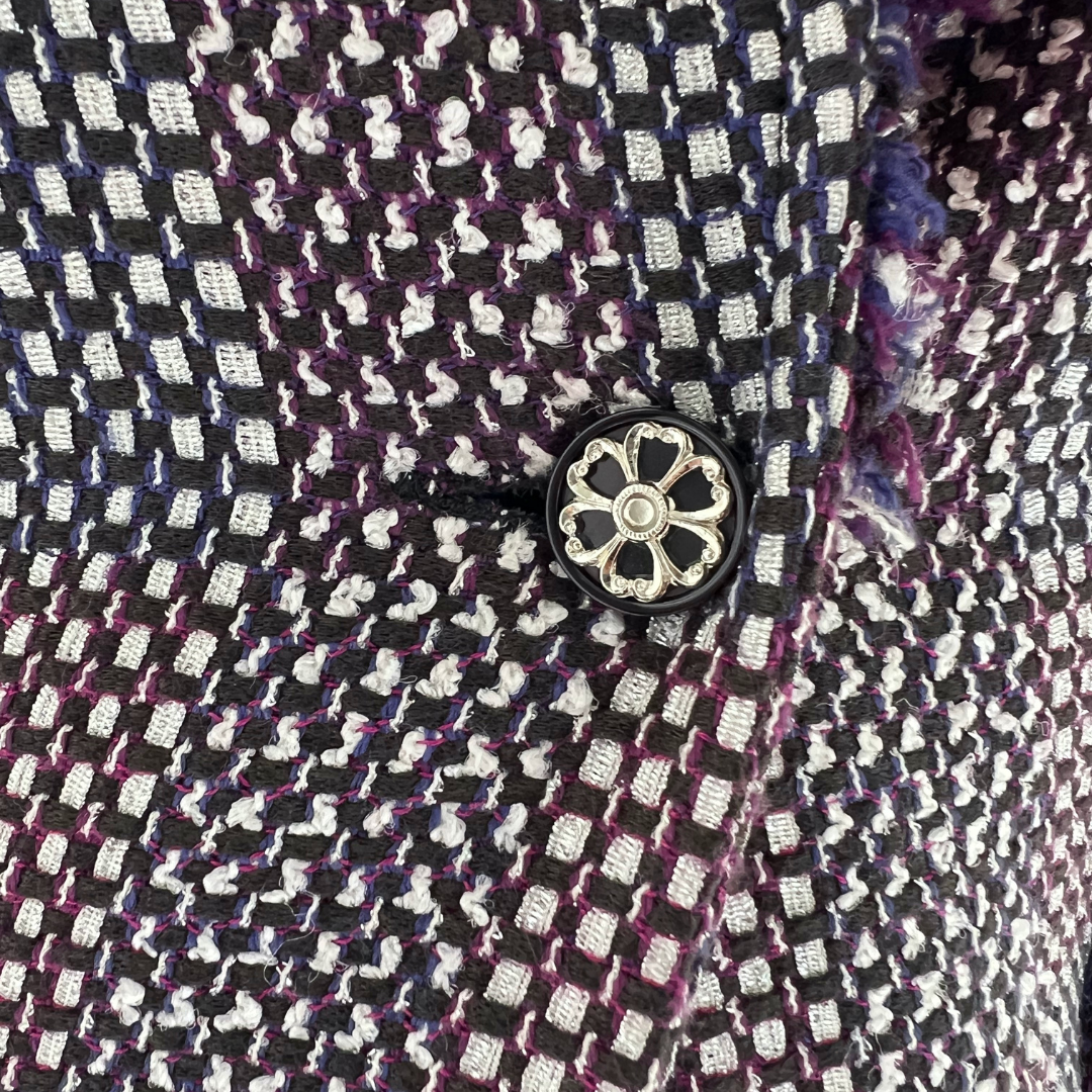 ALBINO MORETTI Cappotto in bouclè viola argento