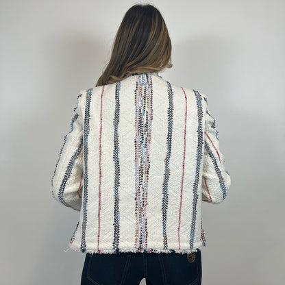GERARD DAREL Giacca in tessuto tramato bianco panna