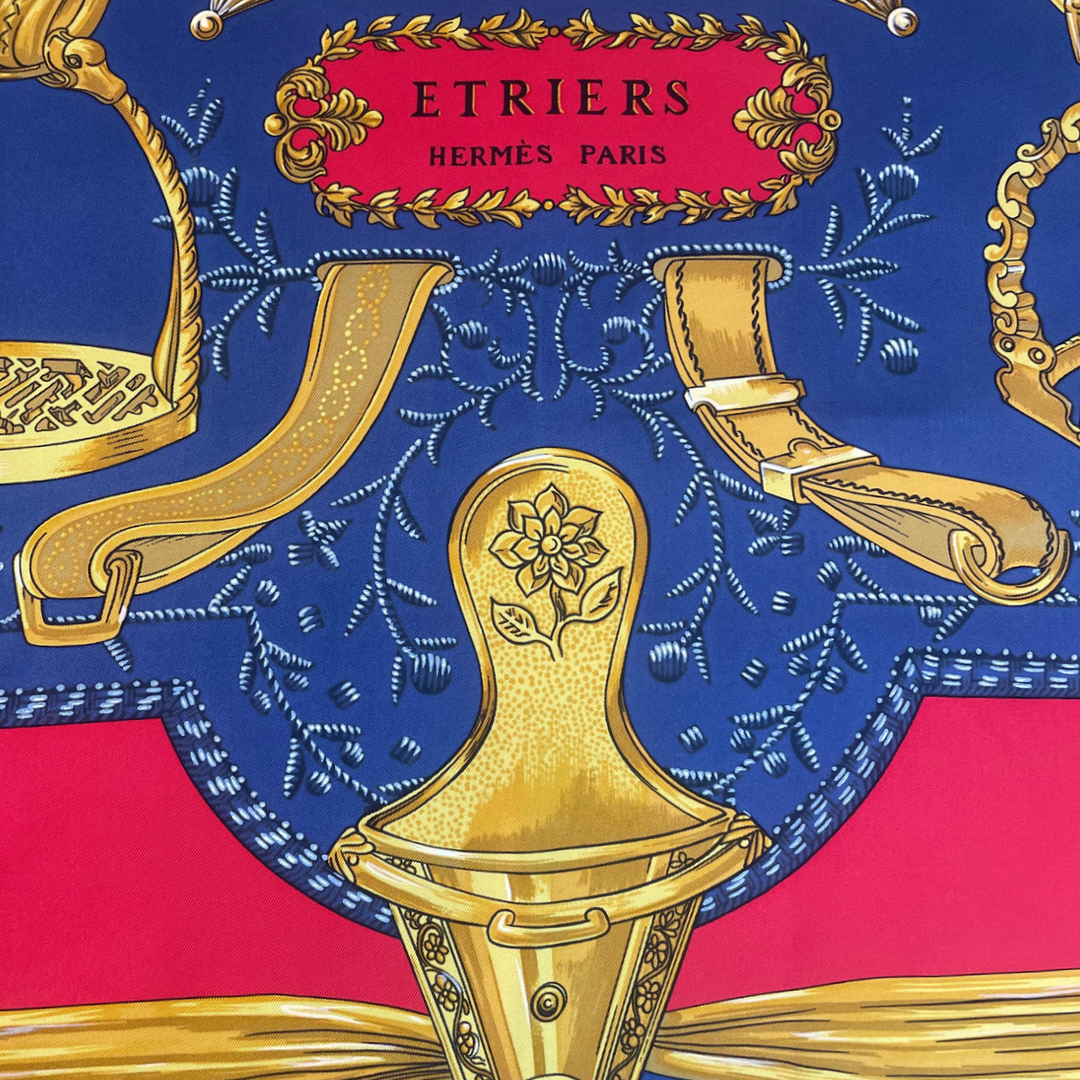 HERMES Foulard blu e rosso