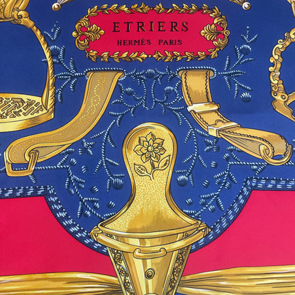 HERMES Foulard blu e rosso