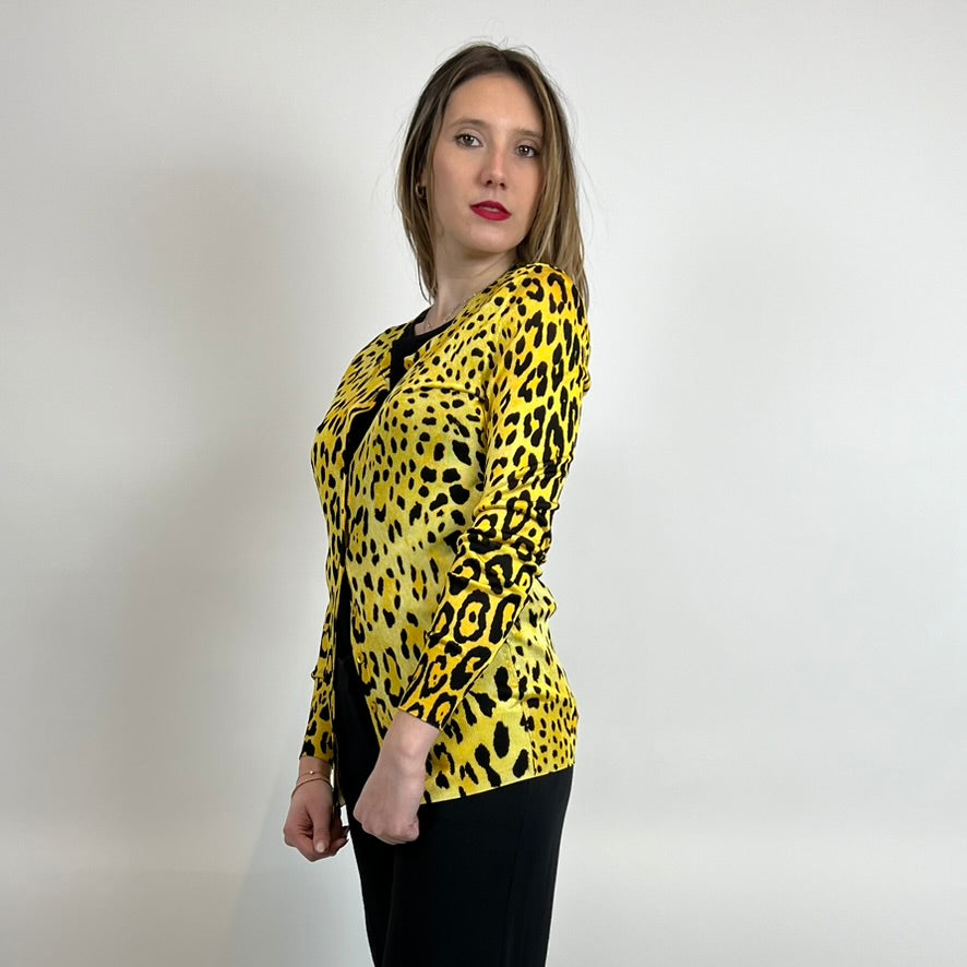 DOLCE & GABBANA Cardigan maculato giallo e nero