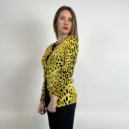 DOLCE & GABBANA Cardigan maculato giallo e nero