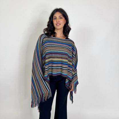 MISSONI Poncho multicolor con frangetta