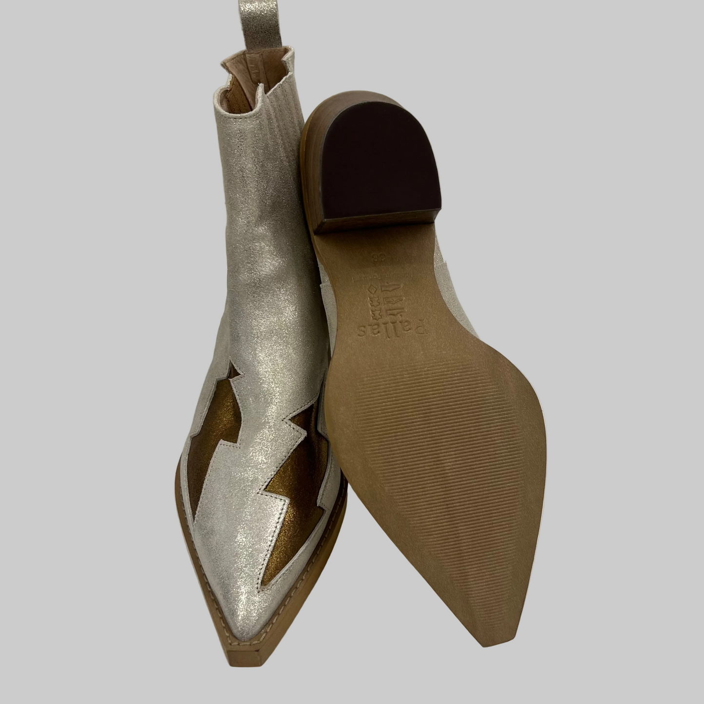 PALLAS Stivali camperos oro con fulmini bronzo
