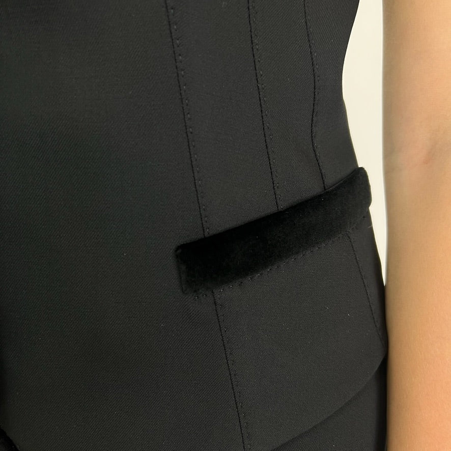 DOLCE & GABBANA Completo gilet e pantaloni nero con dettagli in velluto