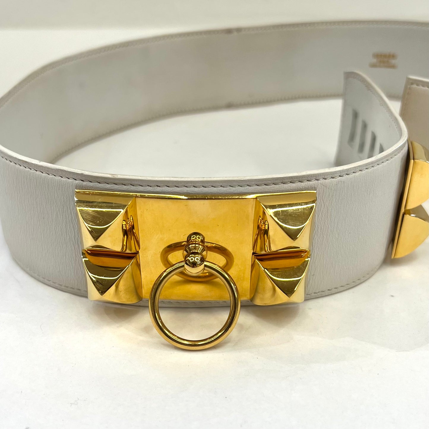 HERMES Cintura Collier de Chien 50 bianca