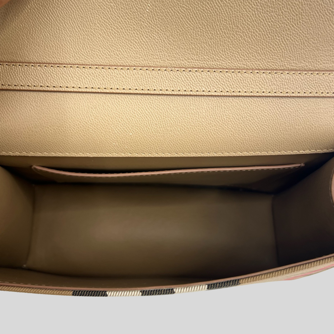 BURBERRY Borsa a tracolla in pelle e tessuto check