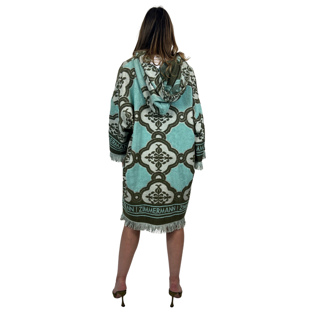 ZIMMERMANN Poncho in spugna verde acqua