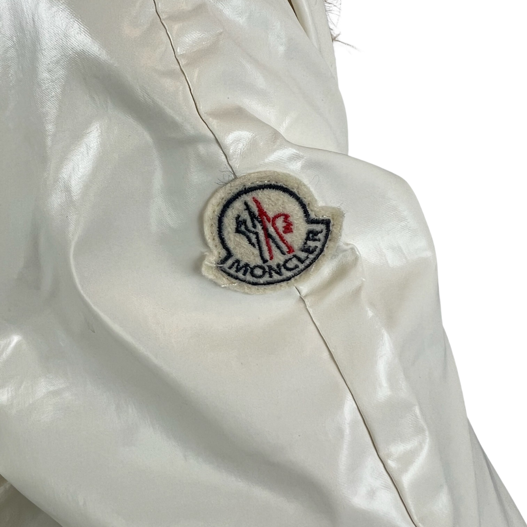 MONCLER Giacca cerata bianca perlata