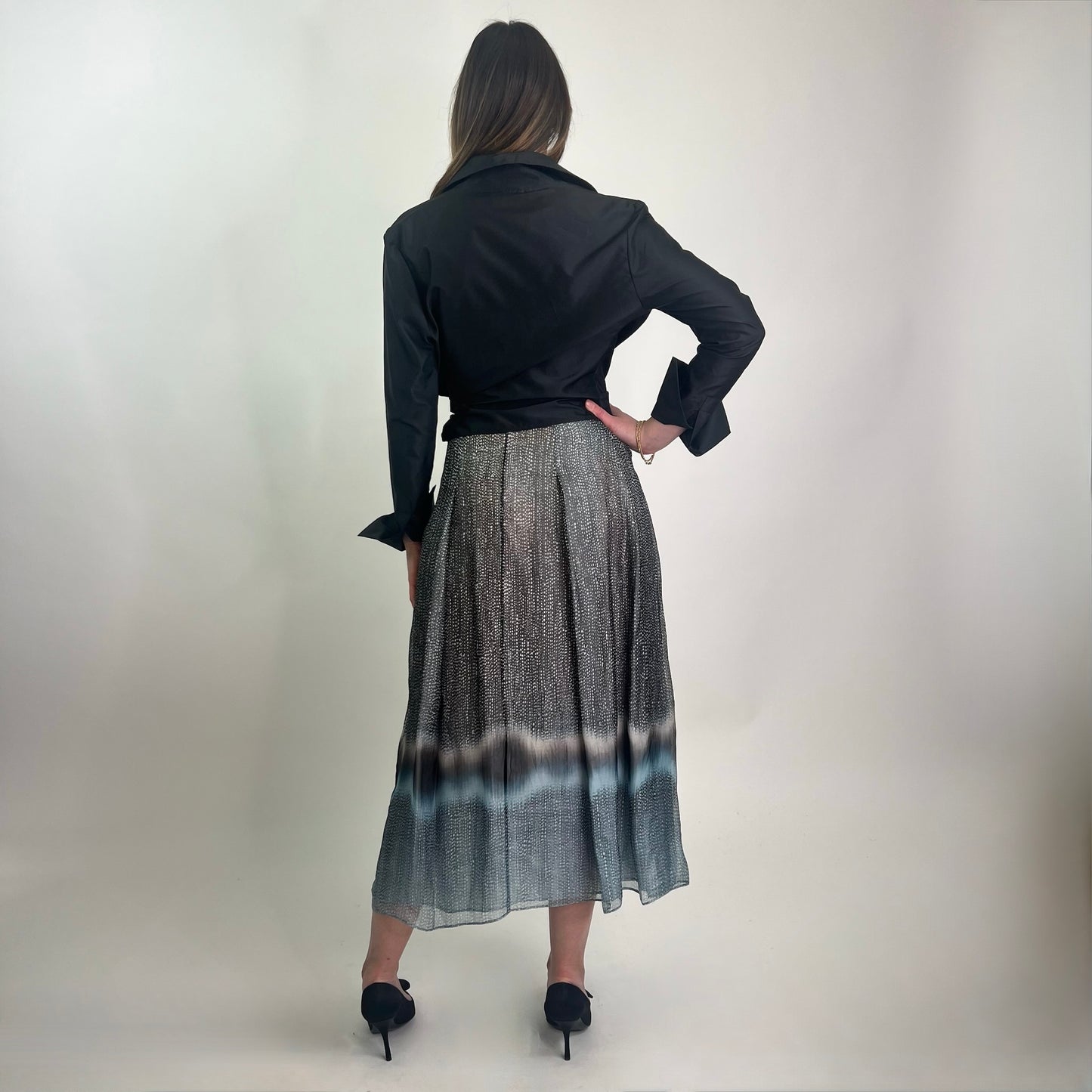 GIORGIO ARMANI Gonna lunga a pieghe in organza