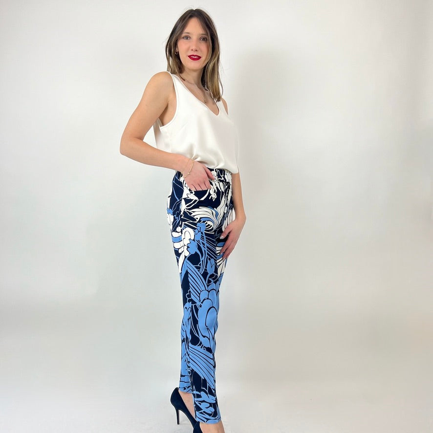 MIU MIU Pantaloni stampati azzurri