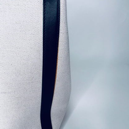 VALENTINO Borsa in canvas naturale con profili neri
