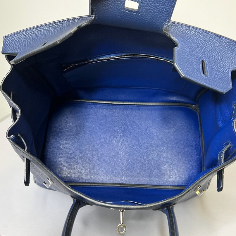 HERMES Borsa Birkin 35 bluette in pelle togo