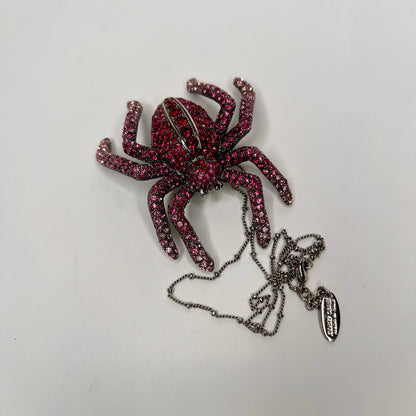 ROBERTO CAVALLI Collana con ciondolo ragno con strass rossi e pink