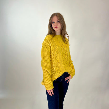 STELLA MC CARTNEY Maxi pull in lana e cashmere giallo