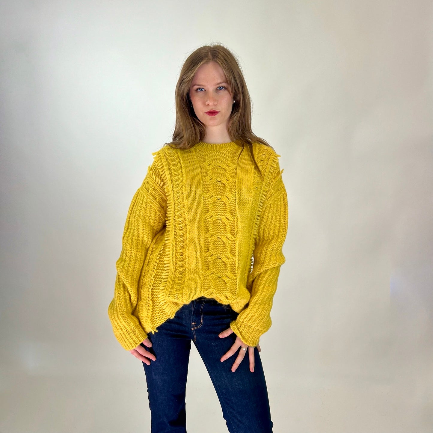 STELLA MC CARTNEY Maxi pull in lana e cashmere giallo