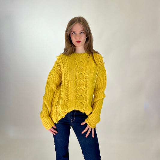 STELLA MC CARTNEY Maxi pull in lana e cashmere giallo