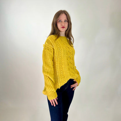 STELLA MC CARTNEY Maxi pull in lana e cashmere giallo