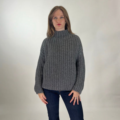 PINORO CASHMERE Maglione in cashmere a coste grigio