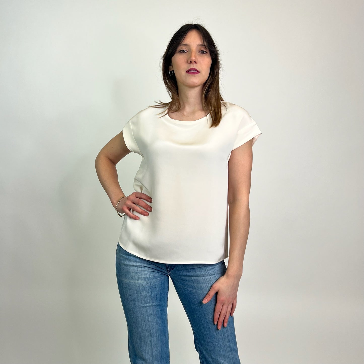 AGNONA Casacca in seta avorio