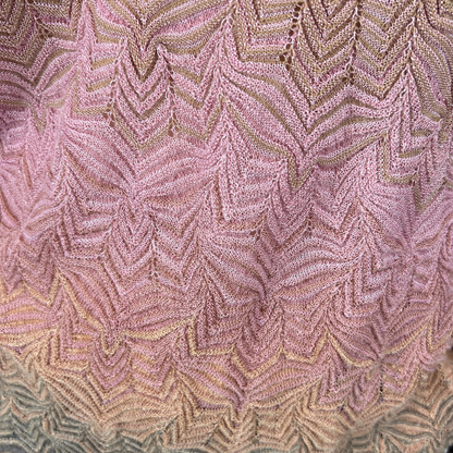 MISSONI casacca in maglia traforata e sfumata rosa