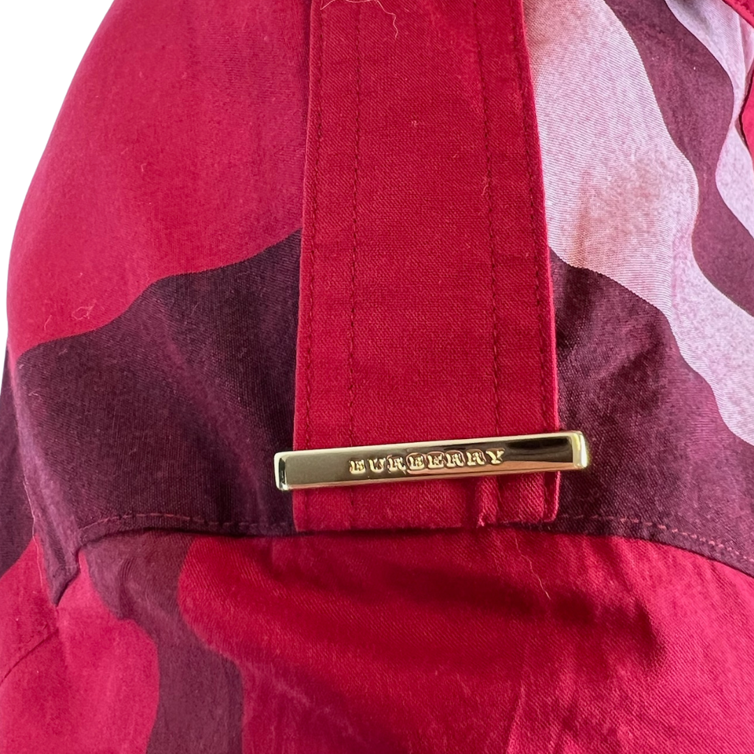 BURBERRY Abito in cotone stampa check rosso scuro