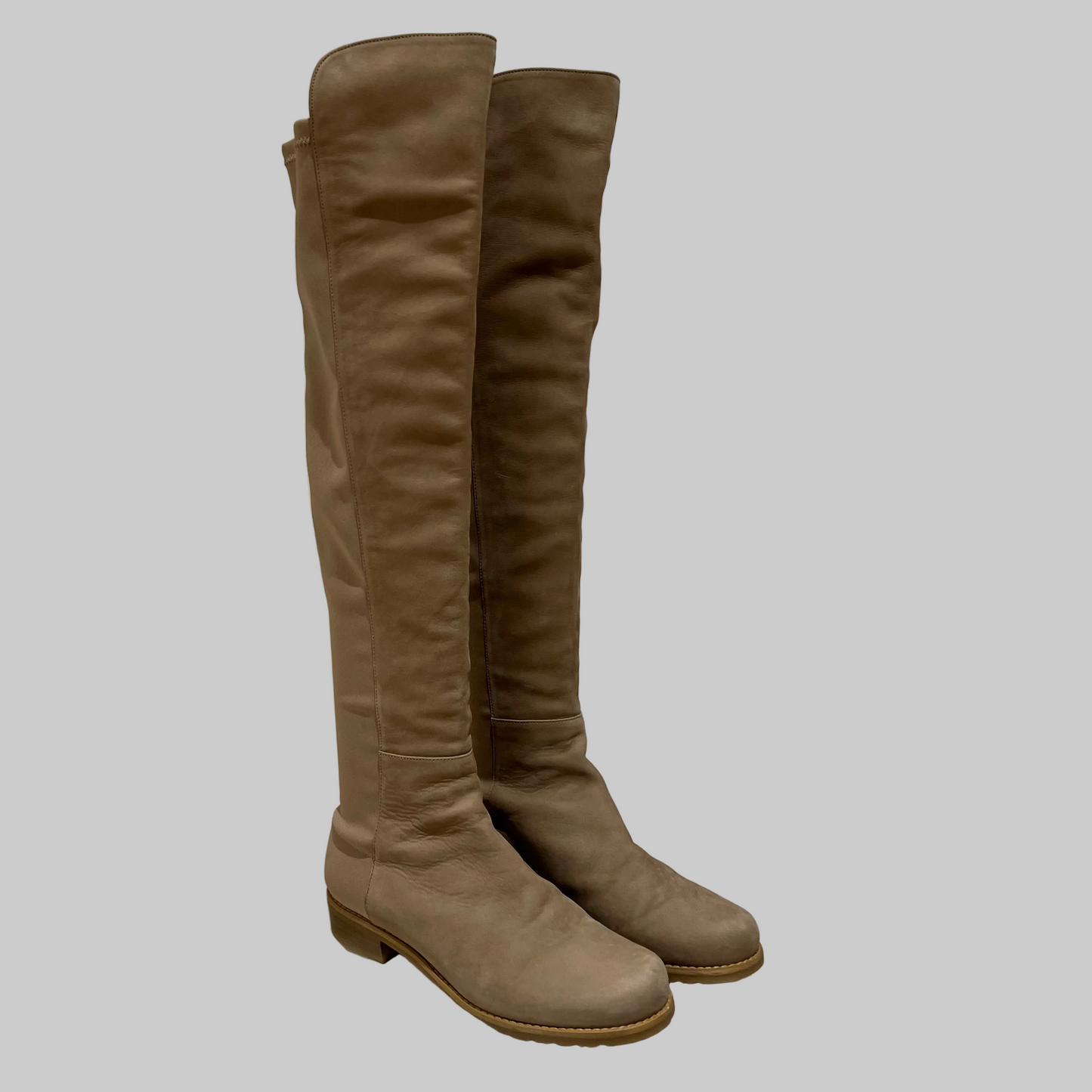 STUART WEITZMAN Stivale alto beige elasticizzato