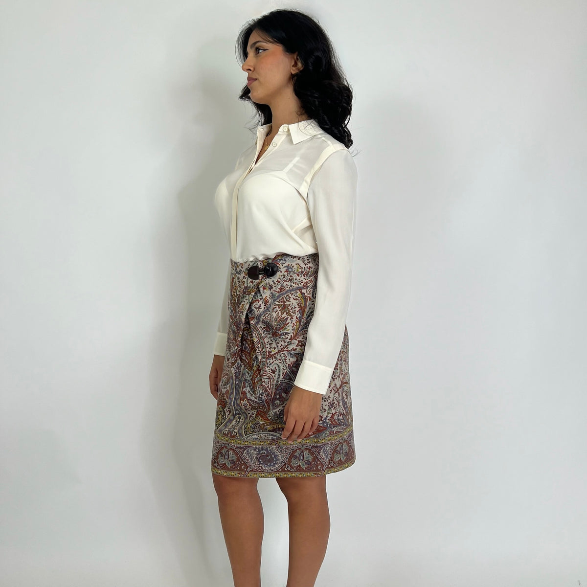 ETRO Gonna stampa paisley fondo beige