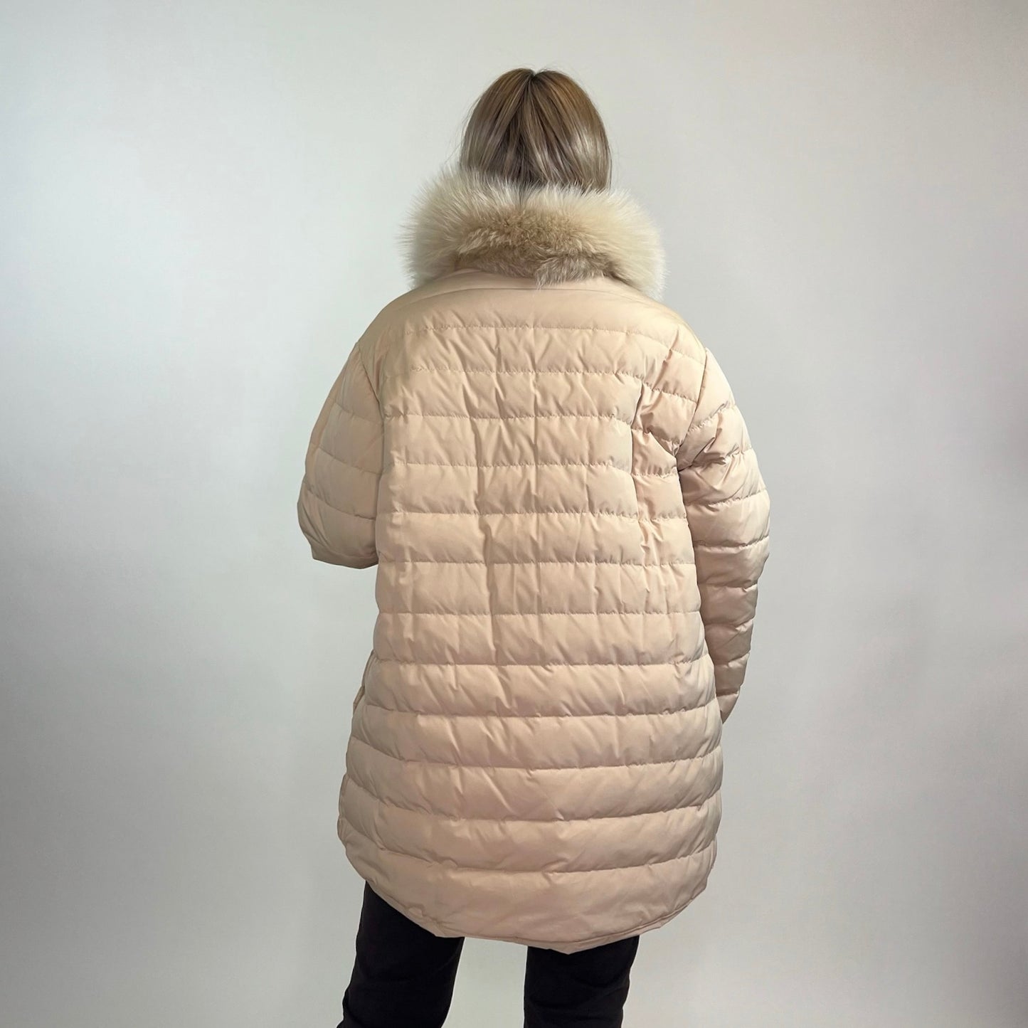 MAX & MOI Giaccone panna con piumino con pelo staccabile