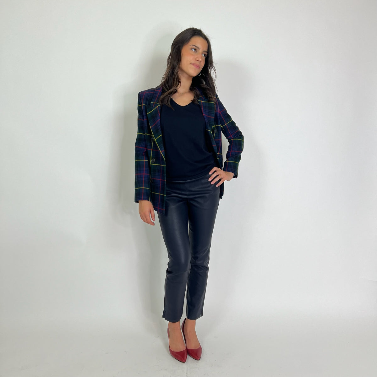 GIADA BENINCASA Giacca blazer scozzese blu