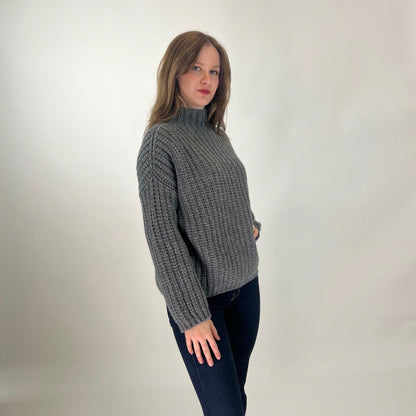 PINORO CASHMERE Maglione in cashmere a coste grigio