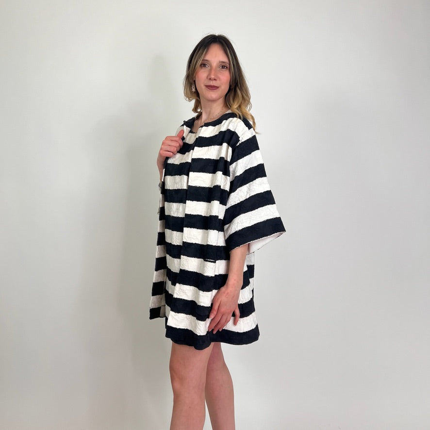 DOLCE & GABBANA Completo rigato bianco e nero damascato