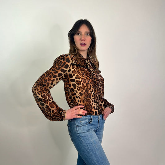 LIU JO Camicia maculata con fiocco