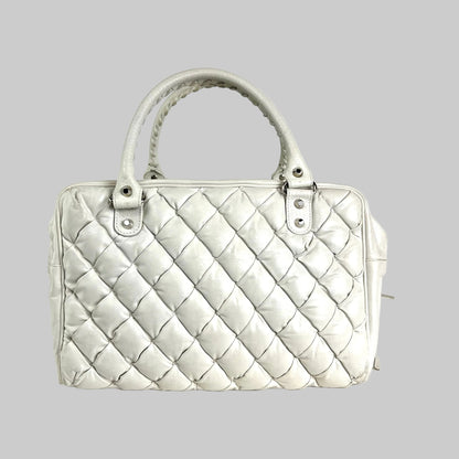 BALENCIAGA Borsa matelassè Puffy Touch bianco gesso