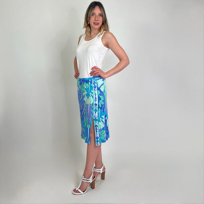 EMILIO PUCCI Gonna tubino fantasia azzurra