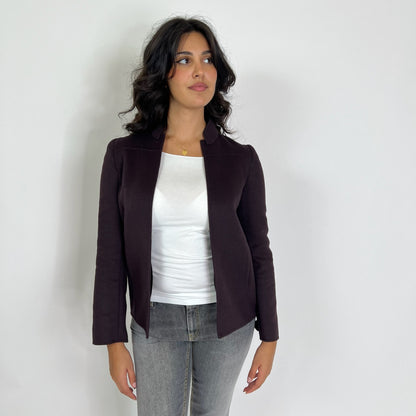 AGNONA Giacca in lane e angora aubergine