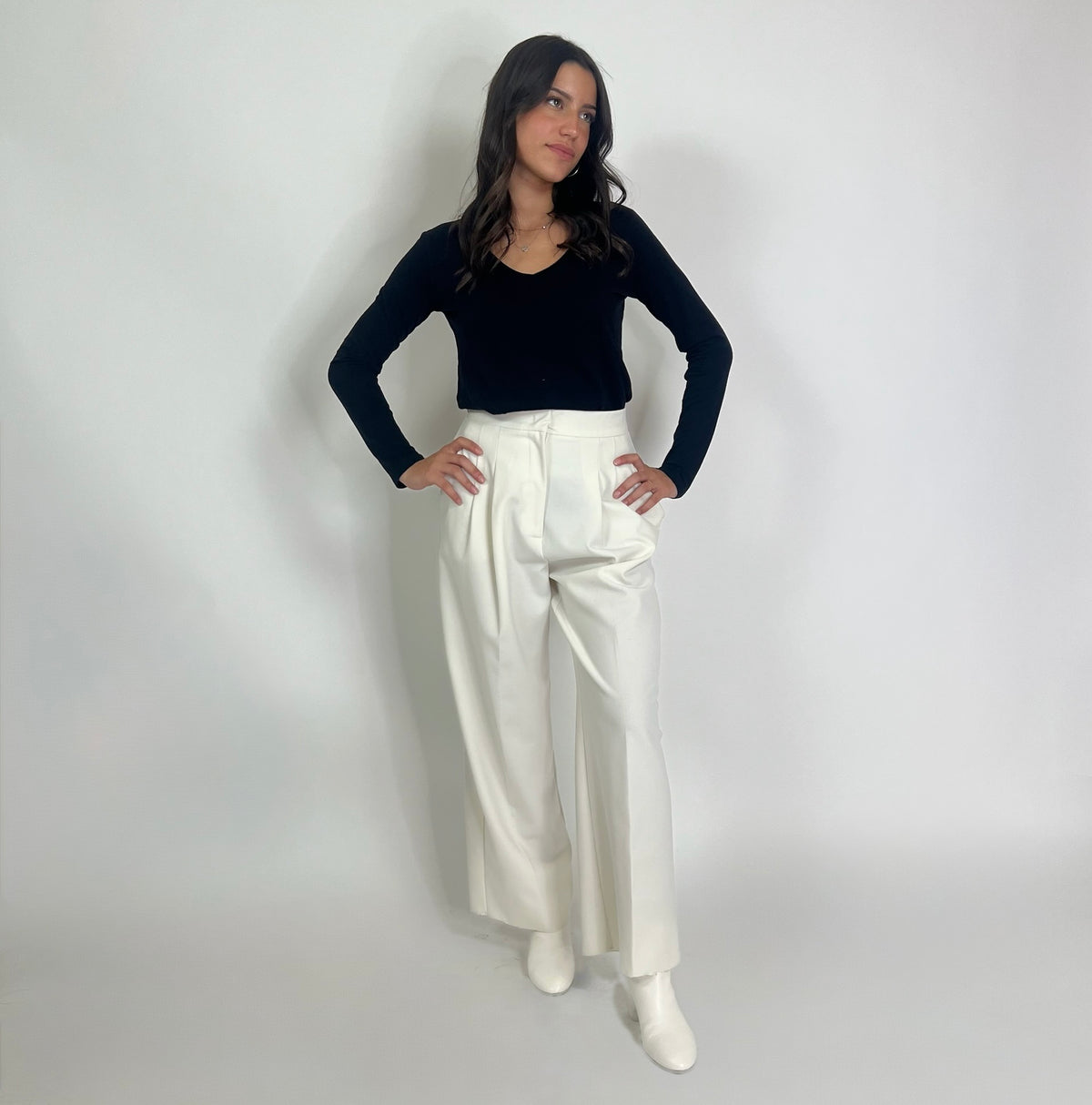 MARELLA Pantaloni con pence panna