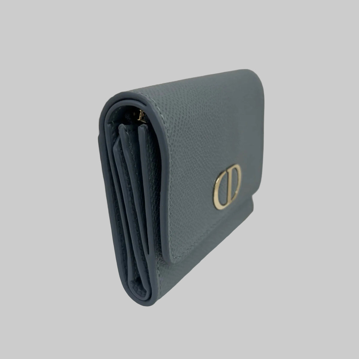 CHRISTIAN DIOR Portafoglio grigio dauphin con logo centrale