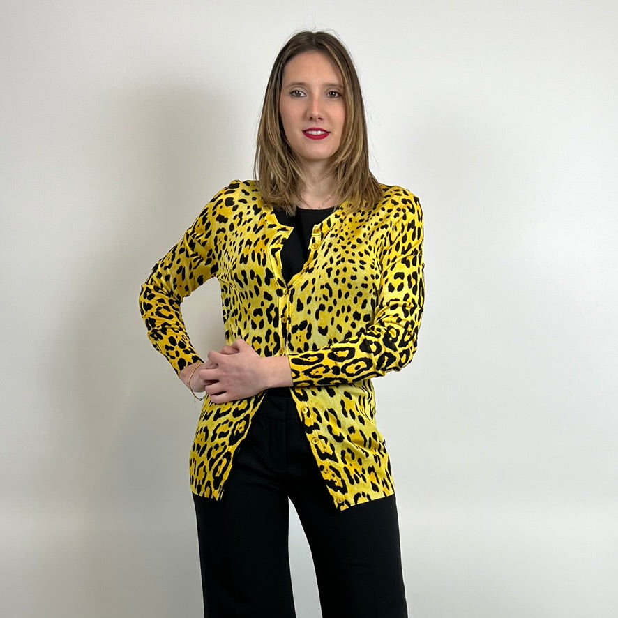 DOLCE & GABBANA Cardigan maculato giallo e nero
