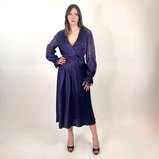 ALBERTA FERRETTI Abito lungo in seta viola