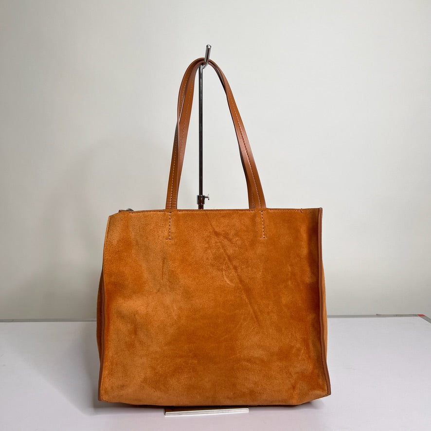 ORCIANI Borsa scamosciata ambra con doppia tracolla
