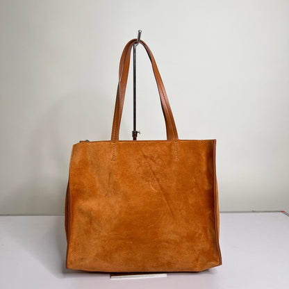 ORCIANI Borsa scamosciata ambra con doppia tracolla