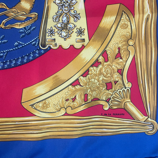 HERMES Foulard blu e rosso