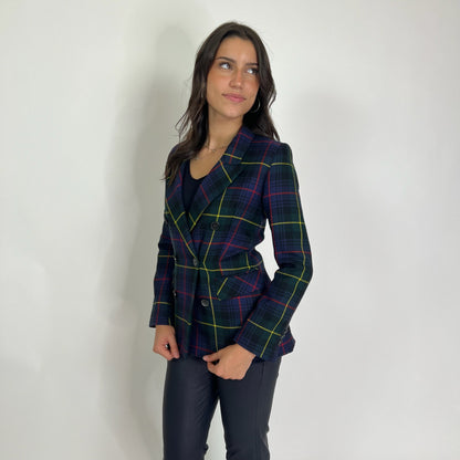 GIADA BENINCASA Giacca blazer scozzese blu