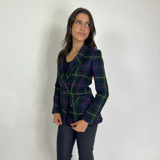 GIADA BENINCASA Giacca blazer scozzese blu
