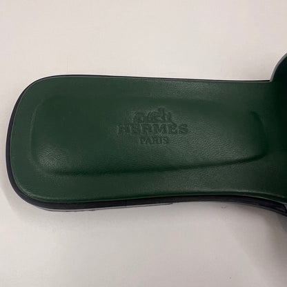 HERMES Sandali Oran bicolor verde e azzurro