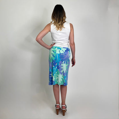 EMILIO PUCCI Gonna tubino fantasia azzurra